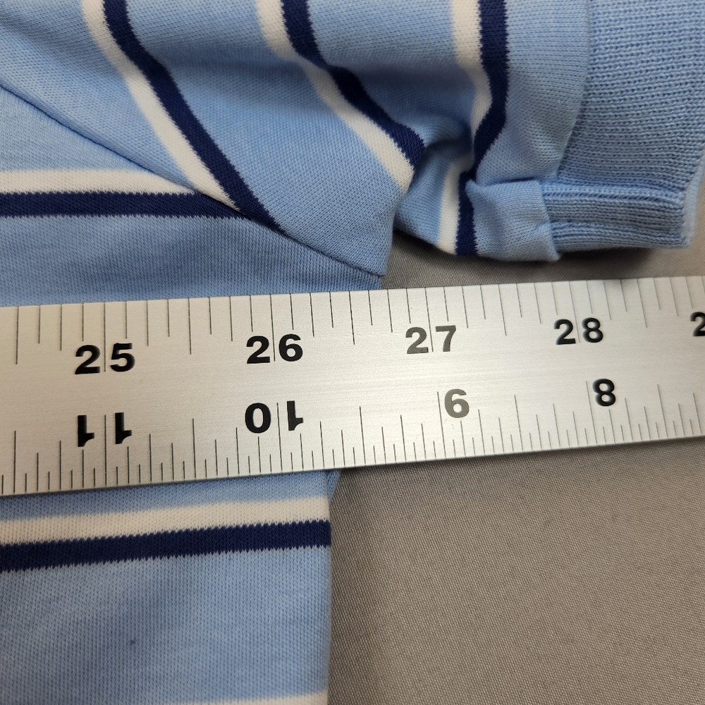 Polo Ralph Lauren Soft Polo Shirt Mens 2XL Blue Striped Classic Fit Flesh Pony - Picture 5 of 8